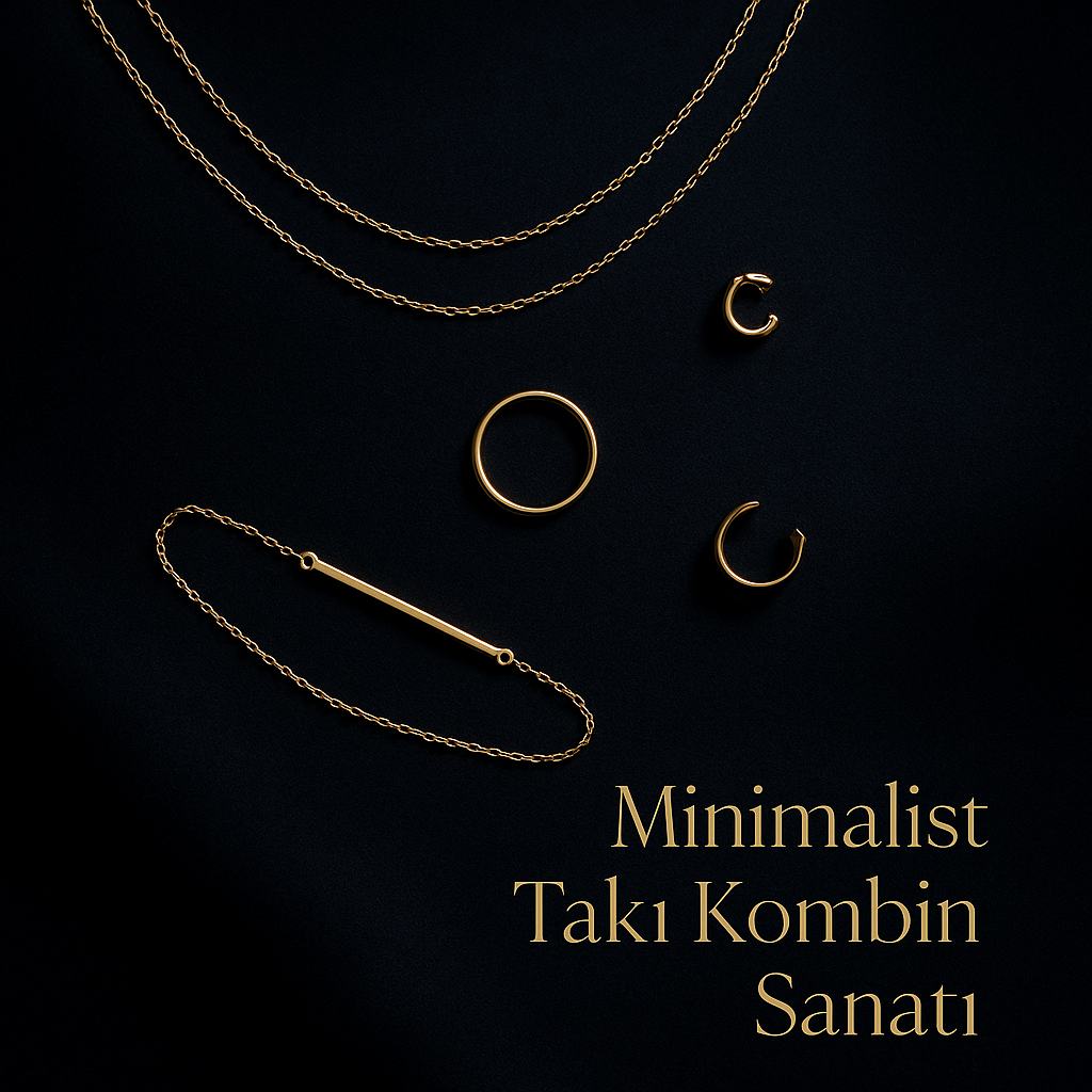 Minimalist takı kombin sanatı – katmanlı kolye, mini huggie küpe, bar bileklik, sculpt band yüzük ve ear cuff | MuffGem 2025