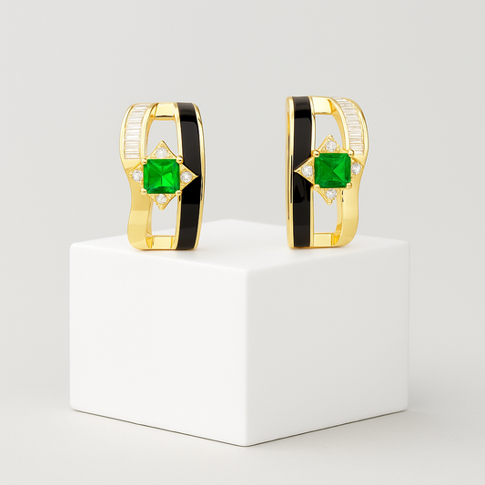 Emeraude Noir Küpe - MuffGem