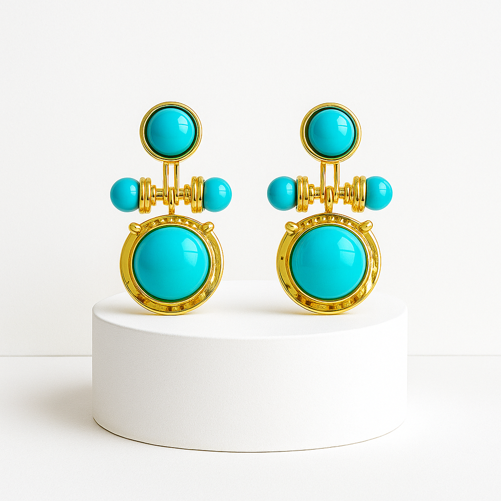 Turquoise Vortex Küpe