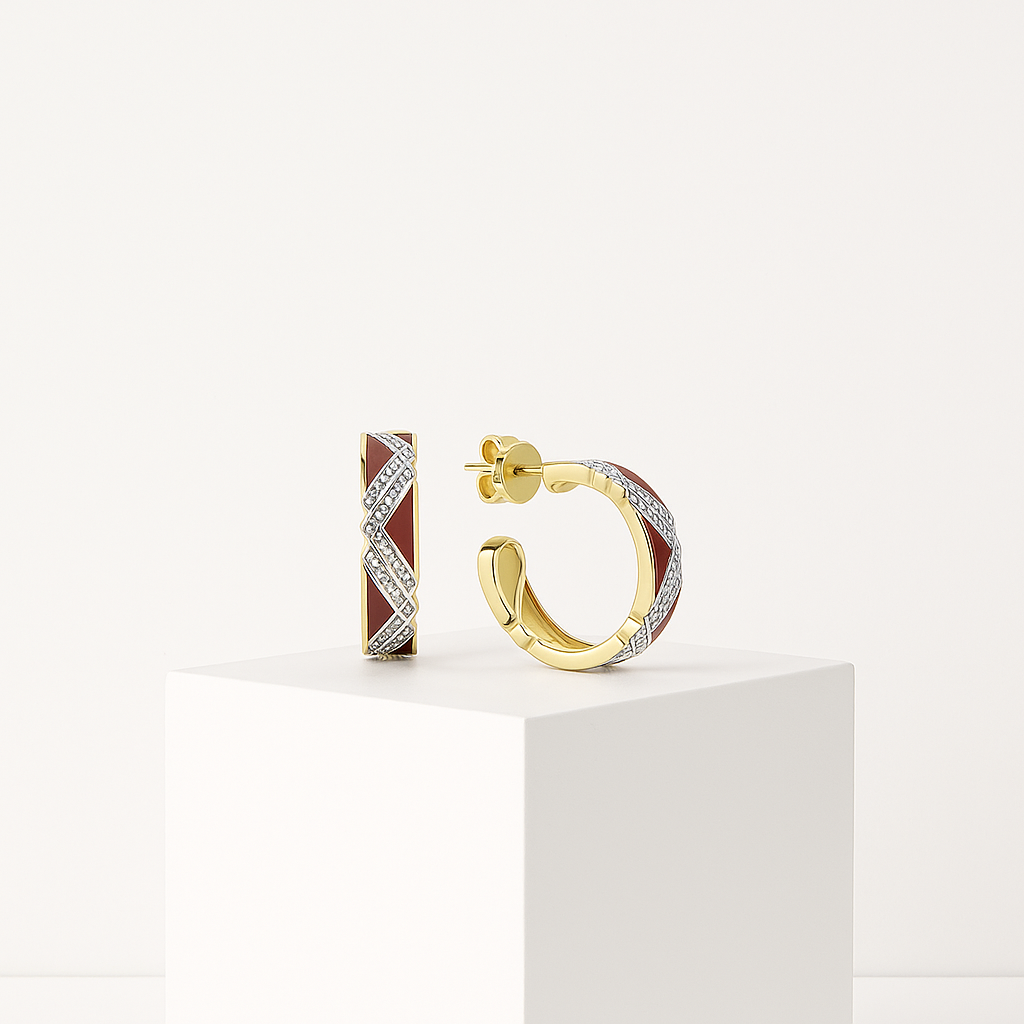 Серьги с гранатом Zig Aura