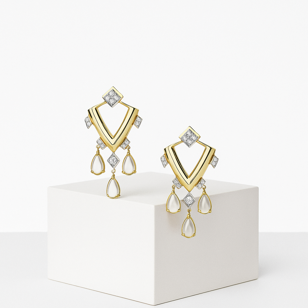 Серьги с лунным камнем