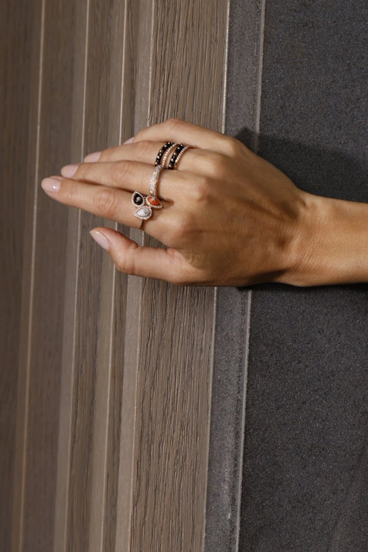 Tricolore Pear Yüzük