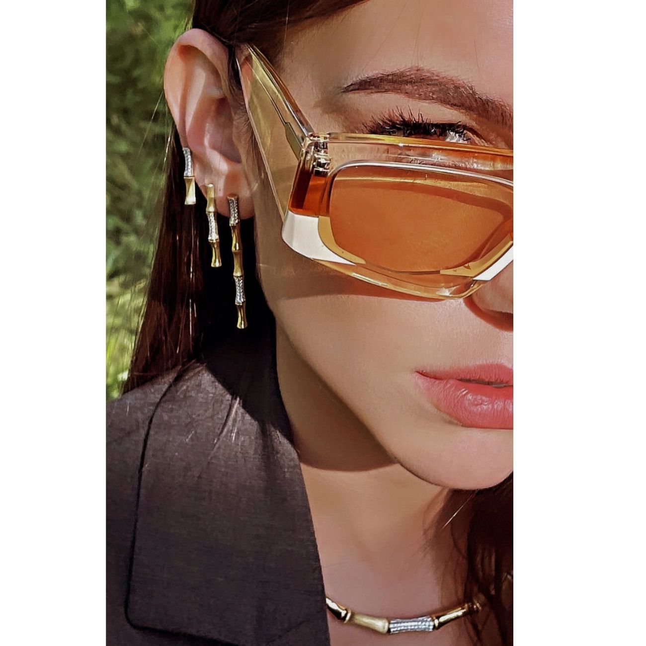 Sparkle Bamboo Small Küpe - MuffGem