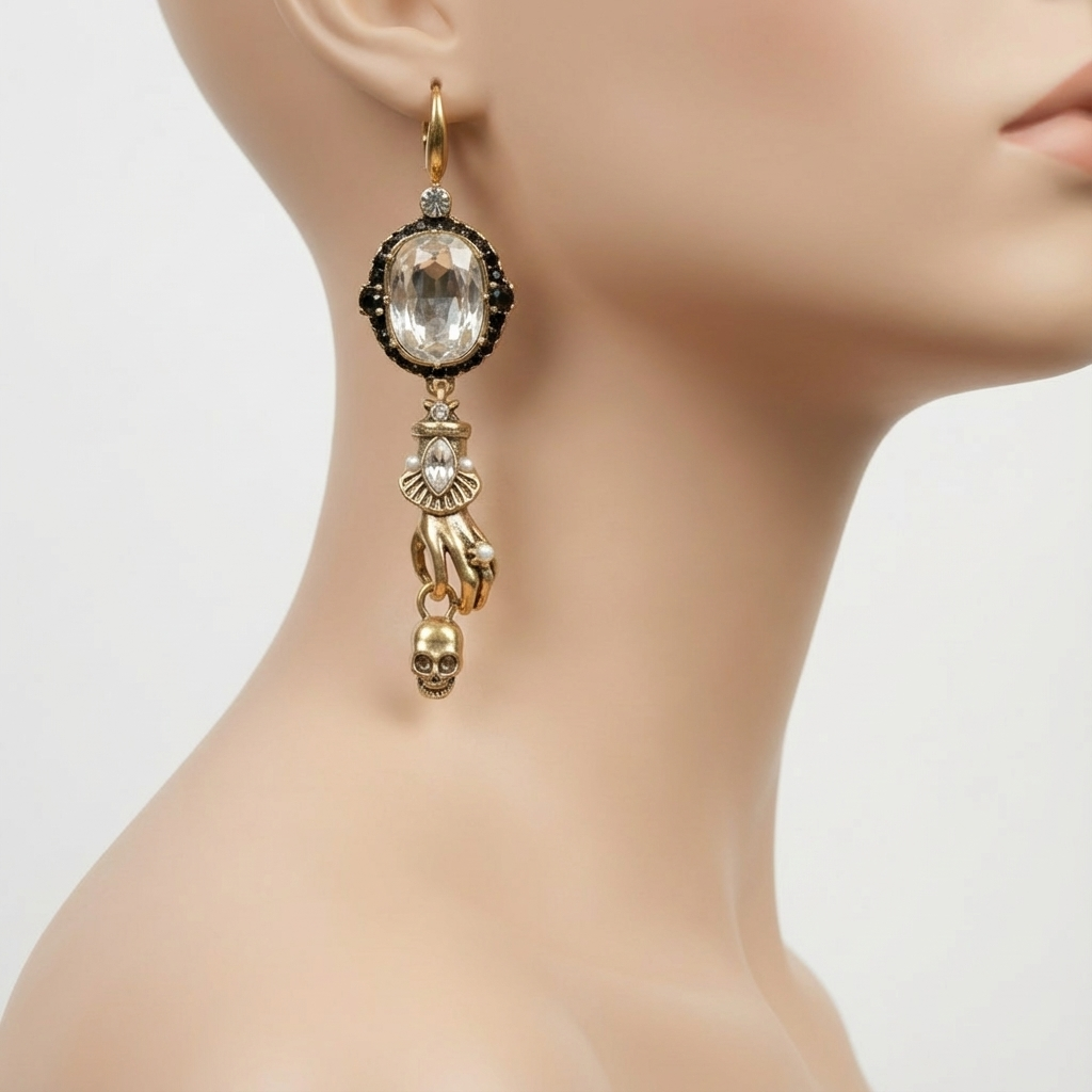 Серьги «Рука судьбы и мудрость» (импортные, в коробке)