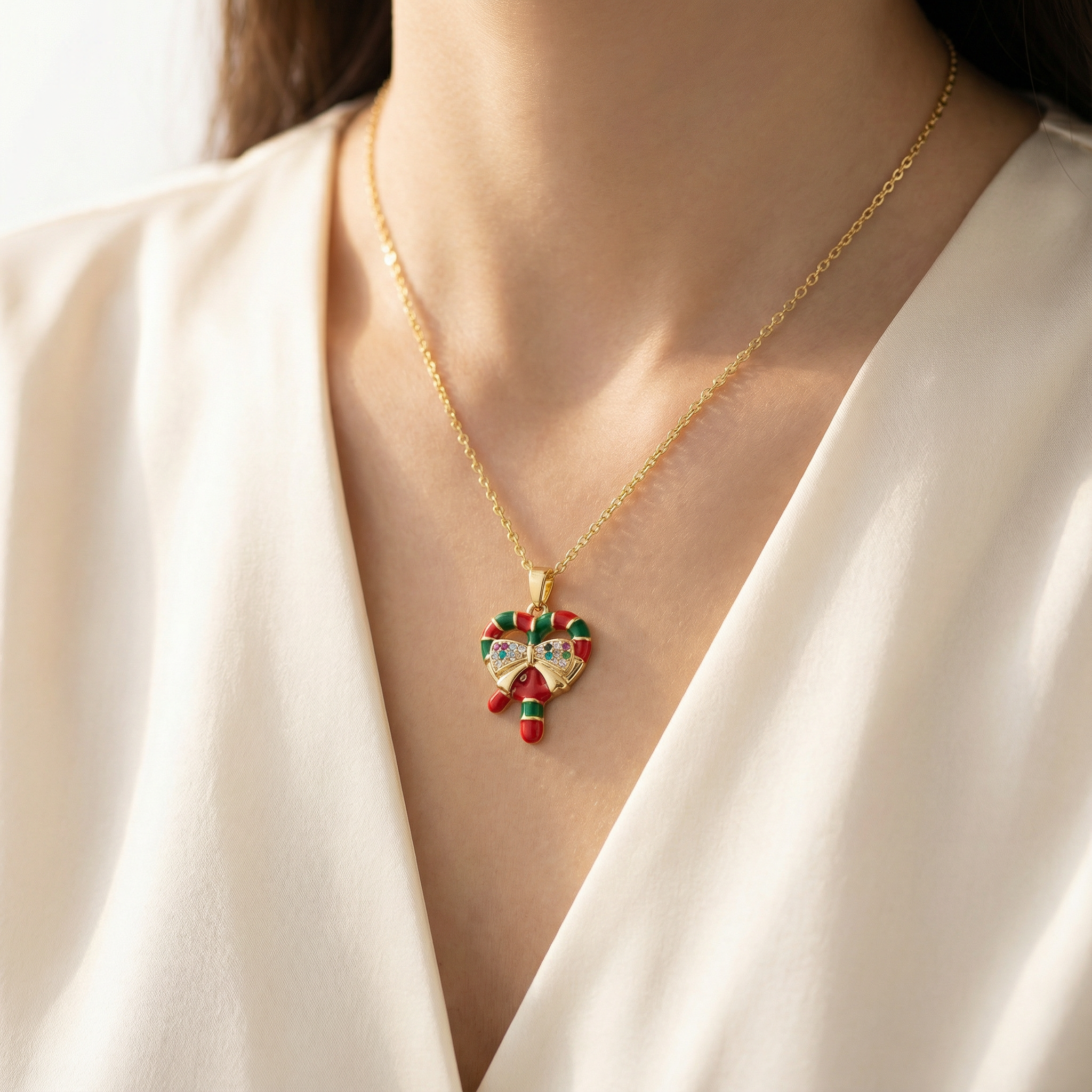 Mistletoe Pretzel Necklace