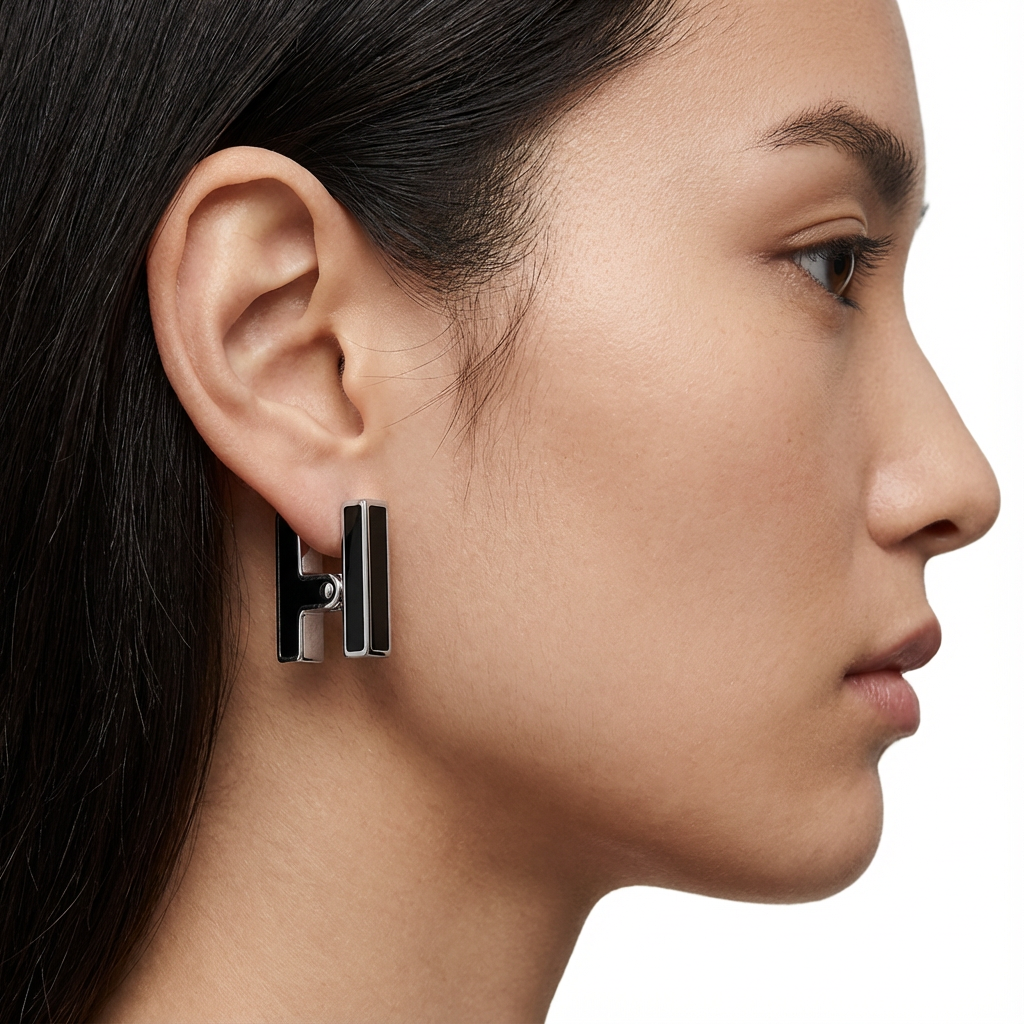Серьги в архитектурном стиле (импортные, в коробке)