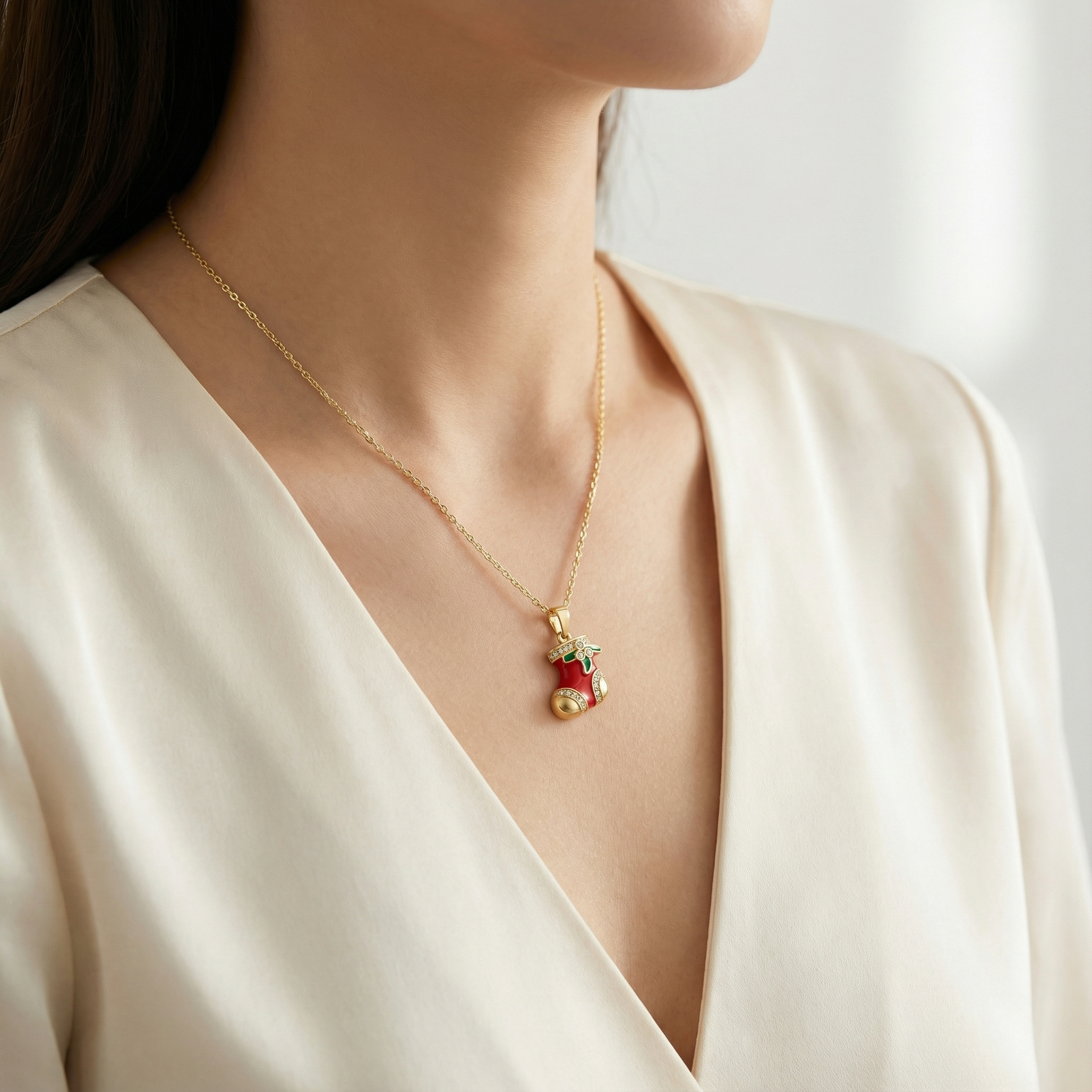 Scarlet Stocking Necklace