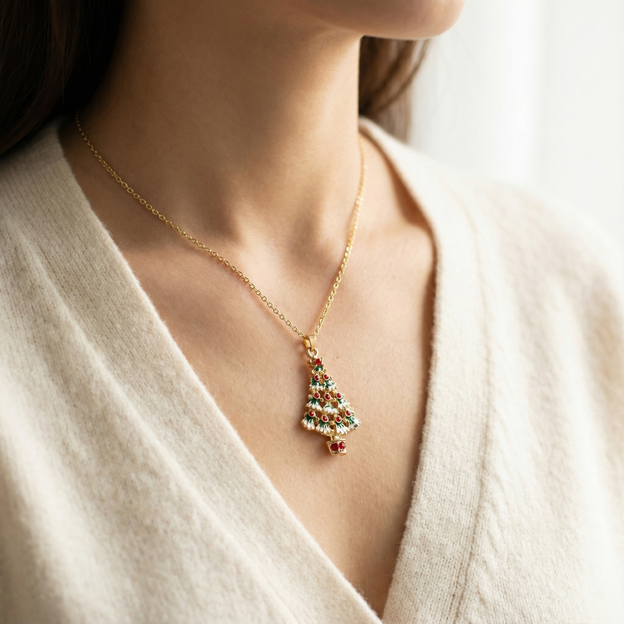 Christmas Tree Glow Necklace