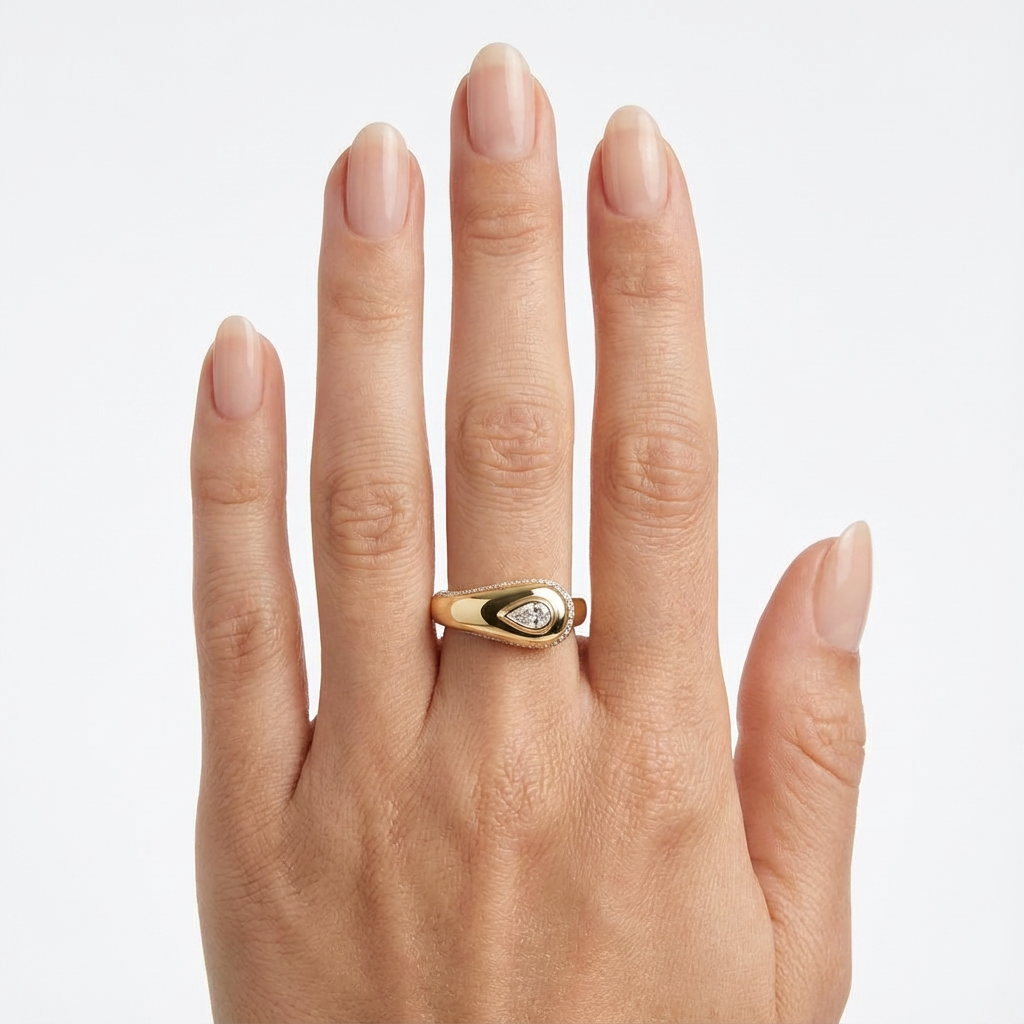 Fluid Pear Ring