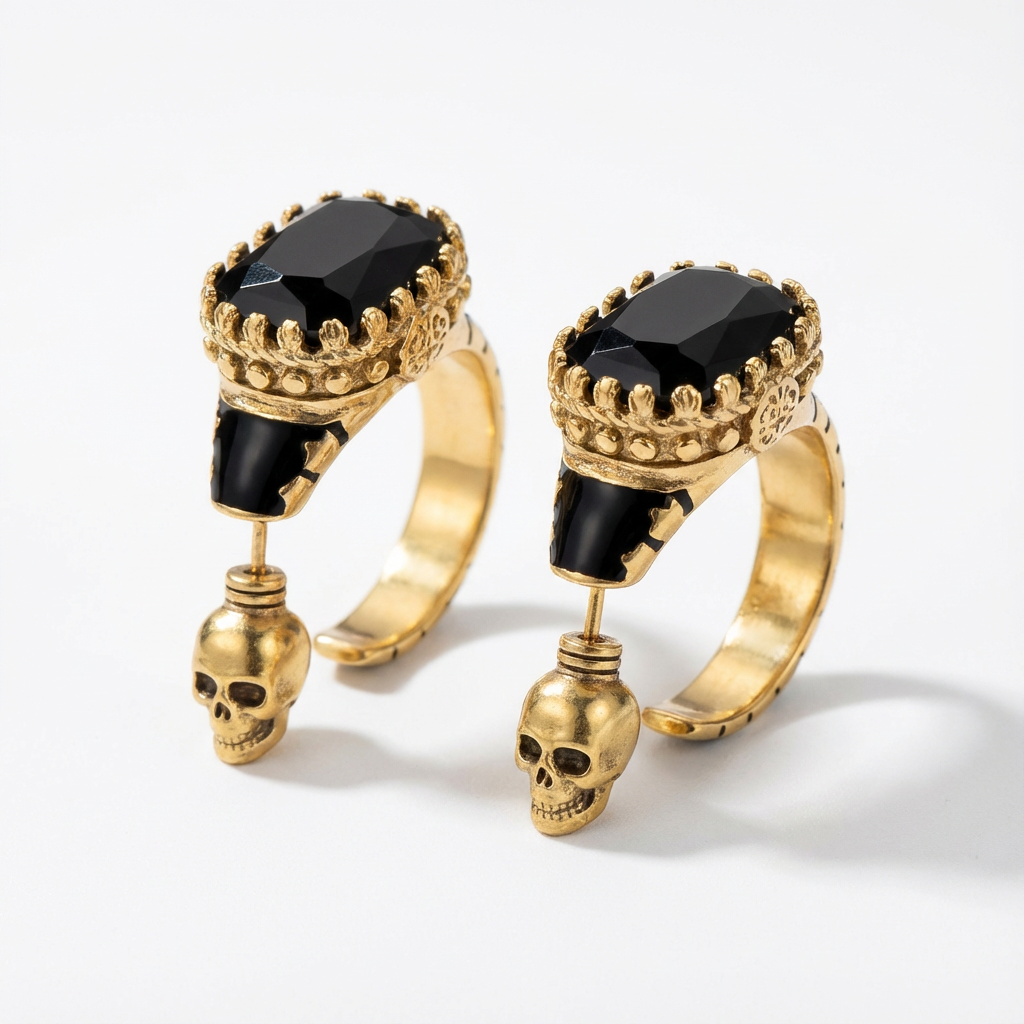 Серьги «Темный оракул» (импортные, в коробке)