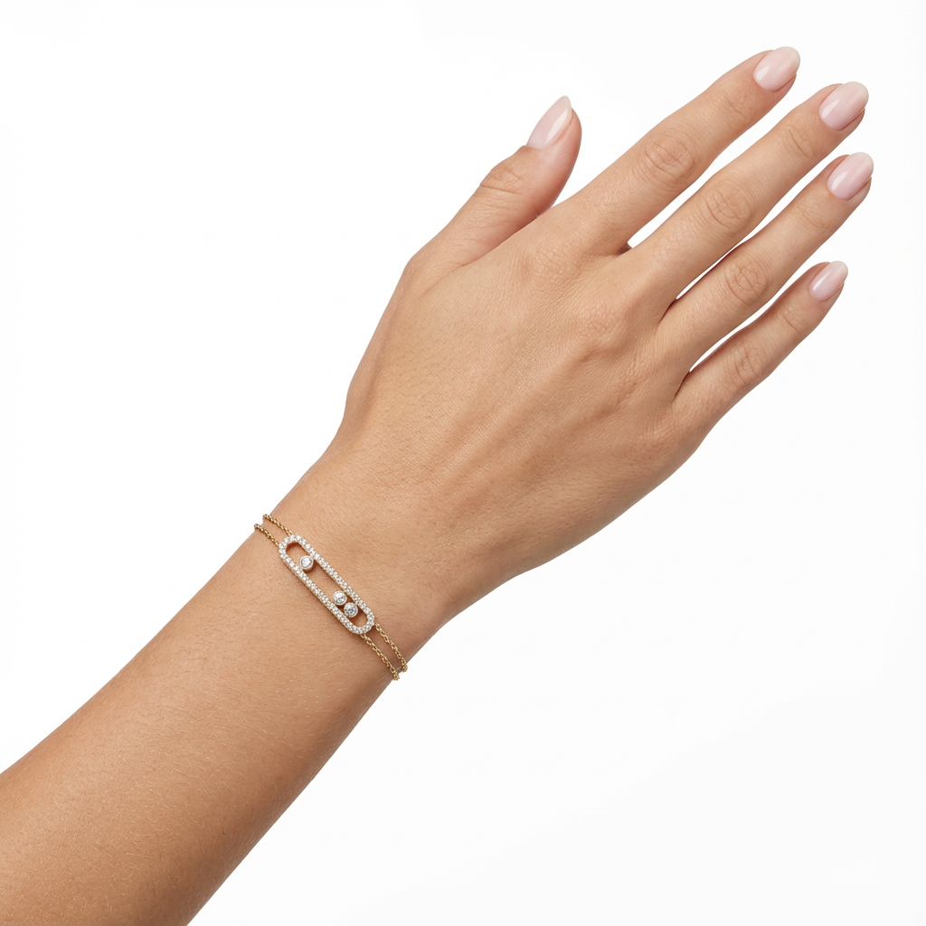 Silk Twin Pavé Bileklik (İthal Model)