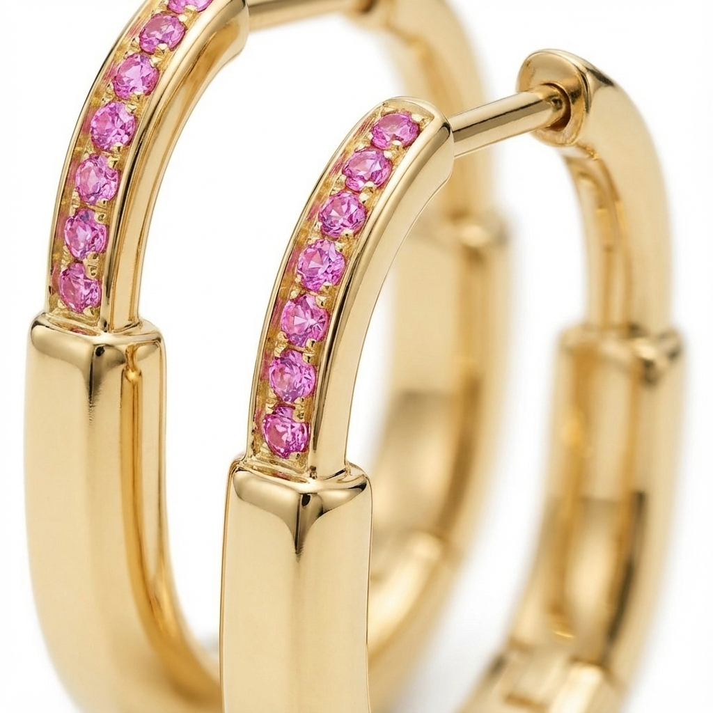 Rosé Halo Küpe (İthal Kutulu Model)