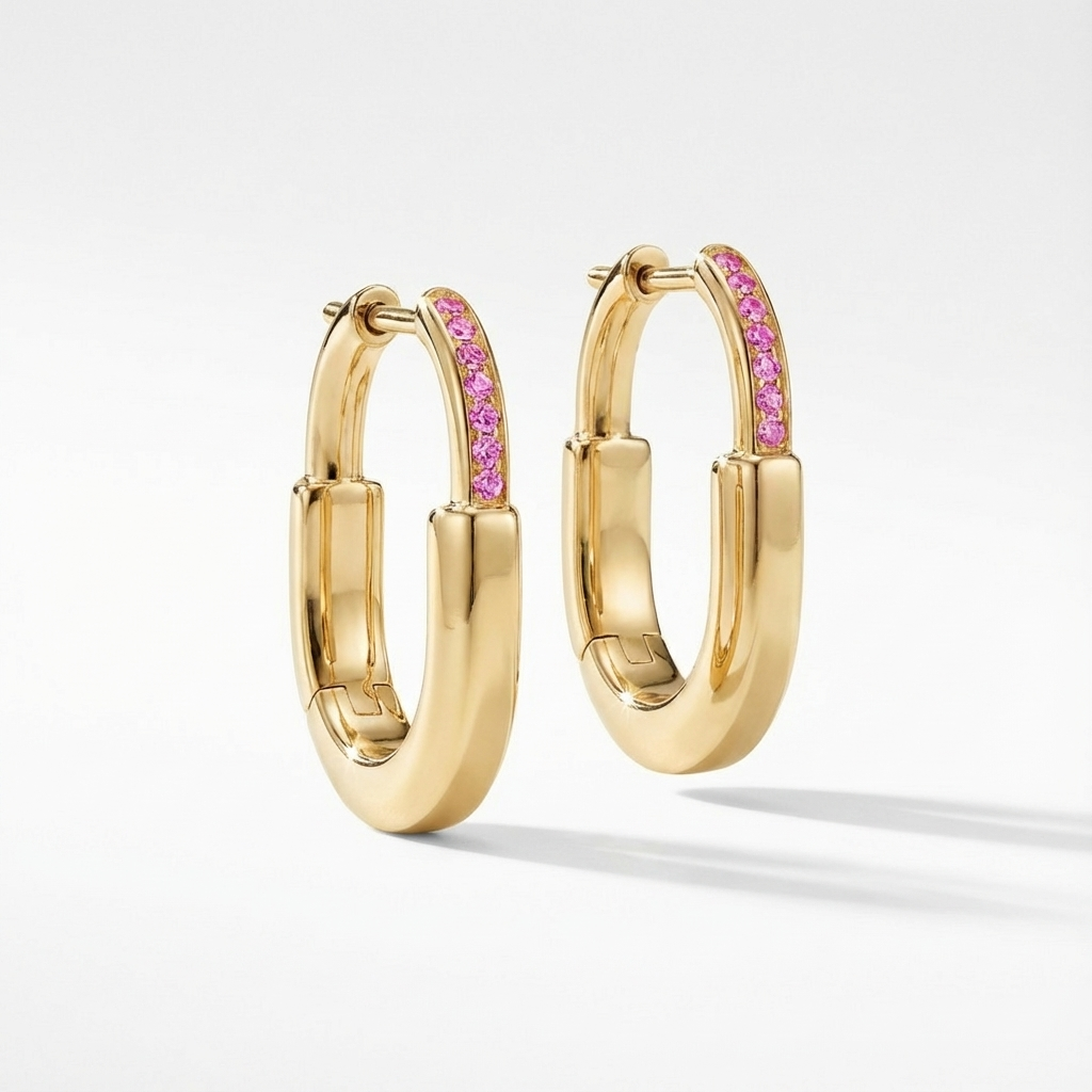 Rosé Halo Küpe (İthal Kutulu Model)