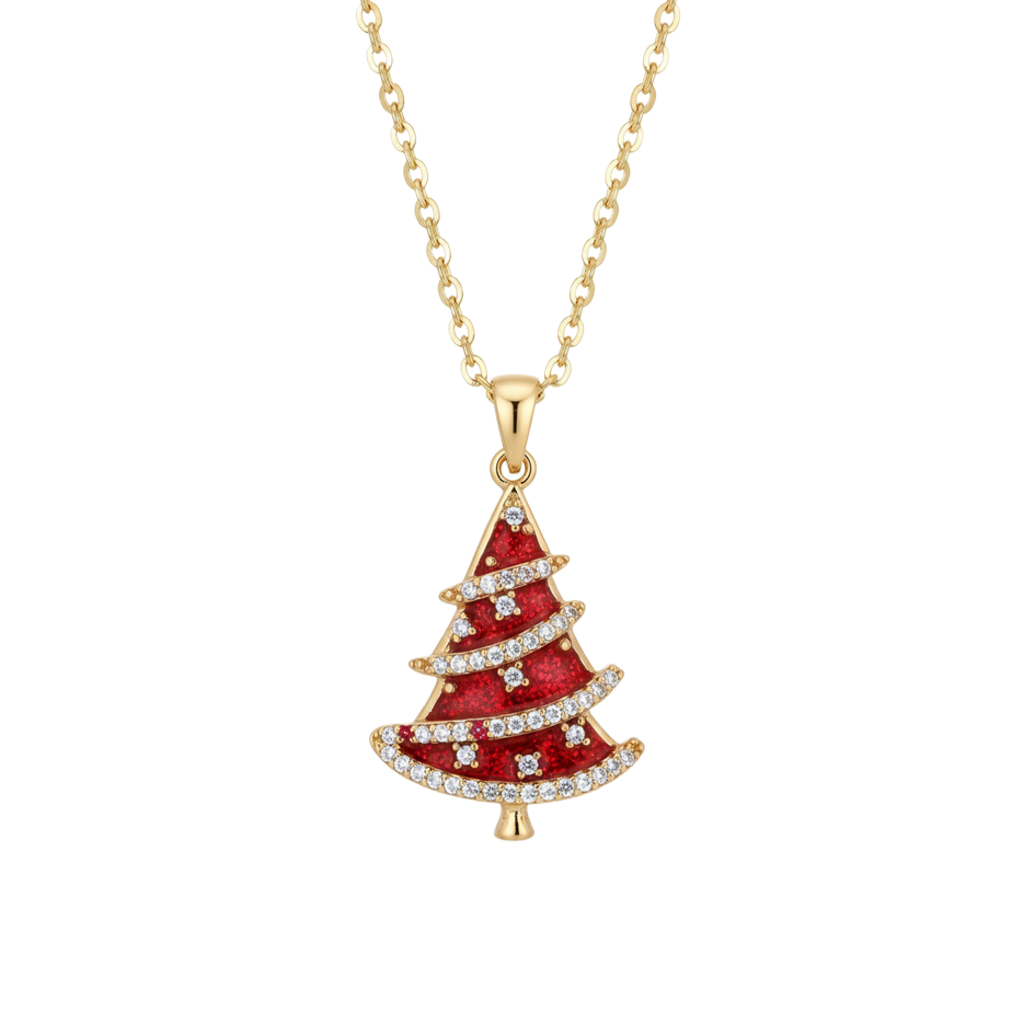 Ruby Christmas Tree Necklace