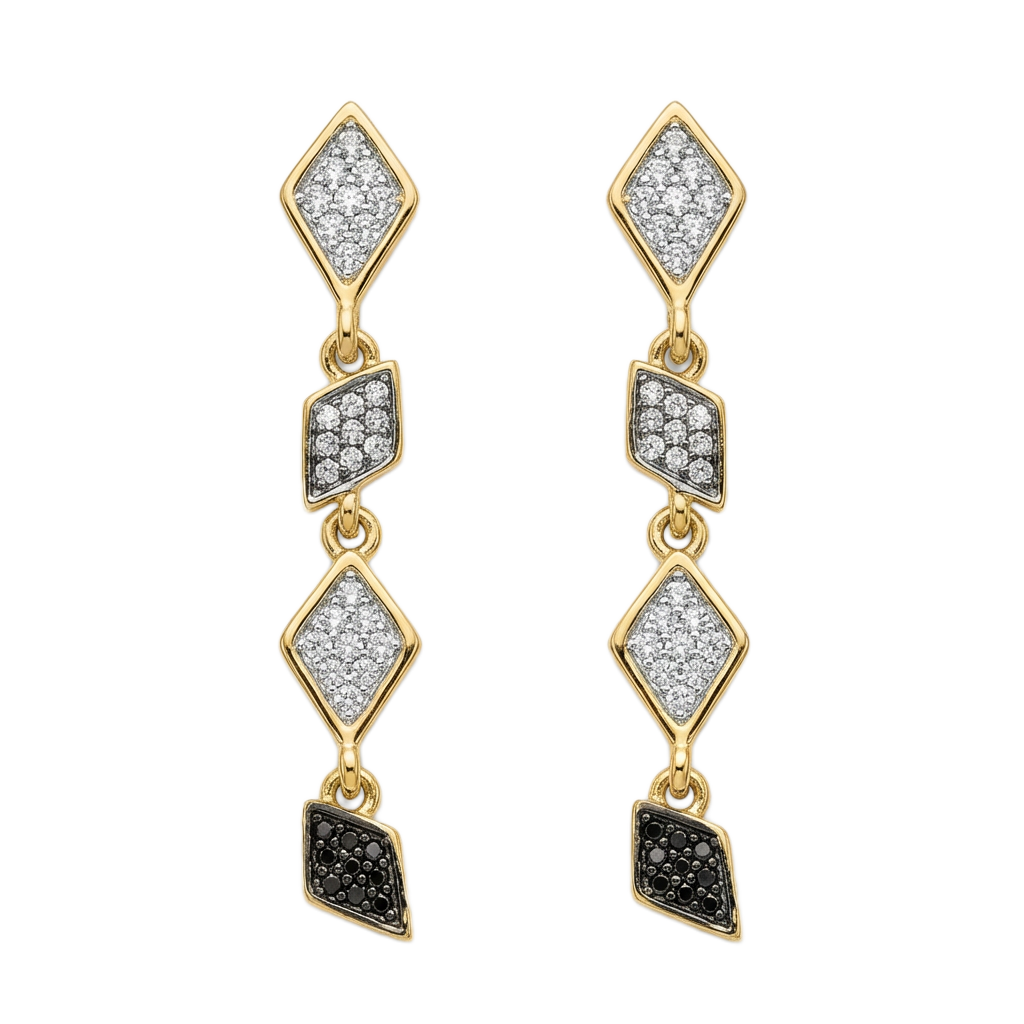 Линейные серьги в стиле ар-деко