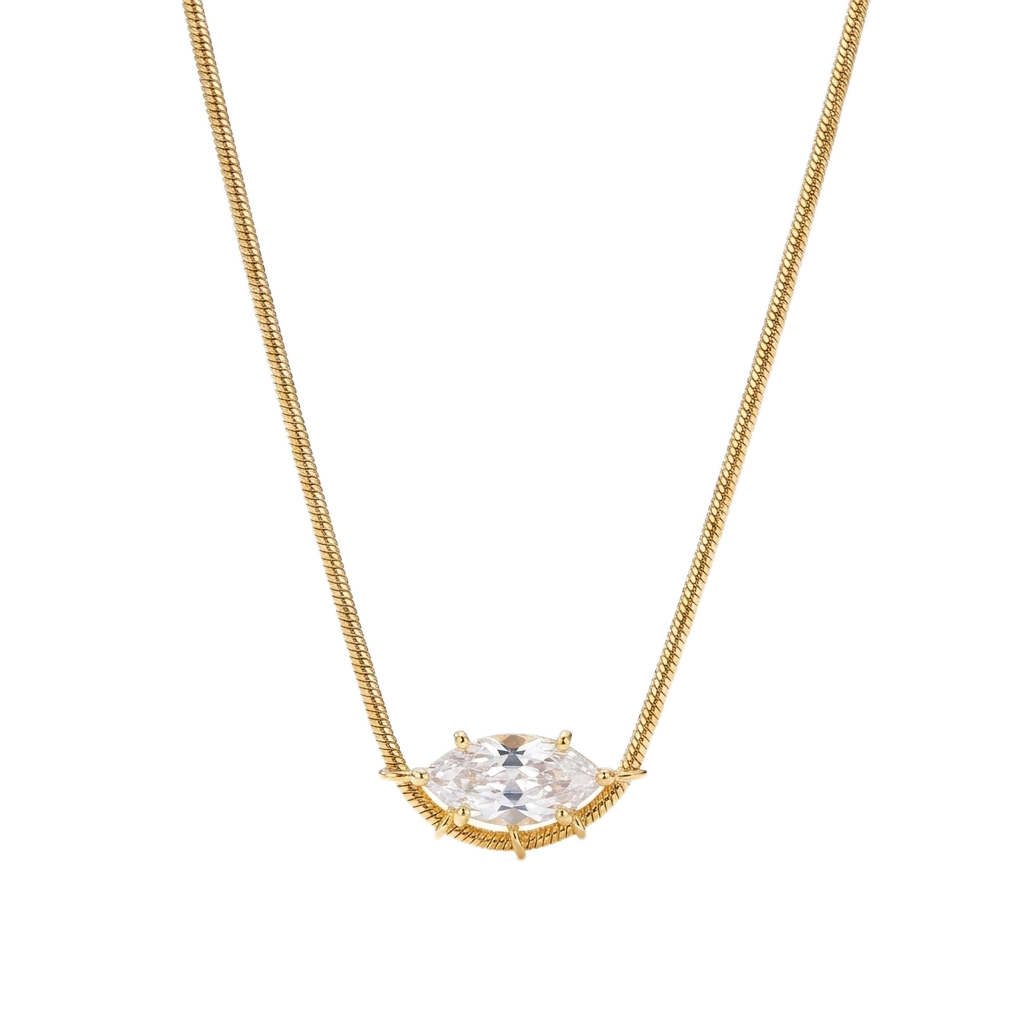Gilded Herringbone Kolye