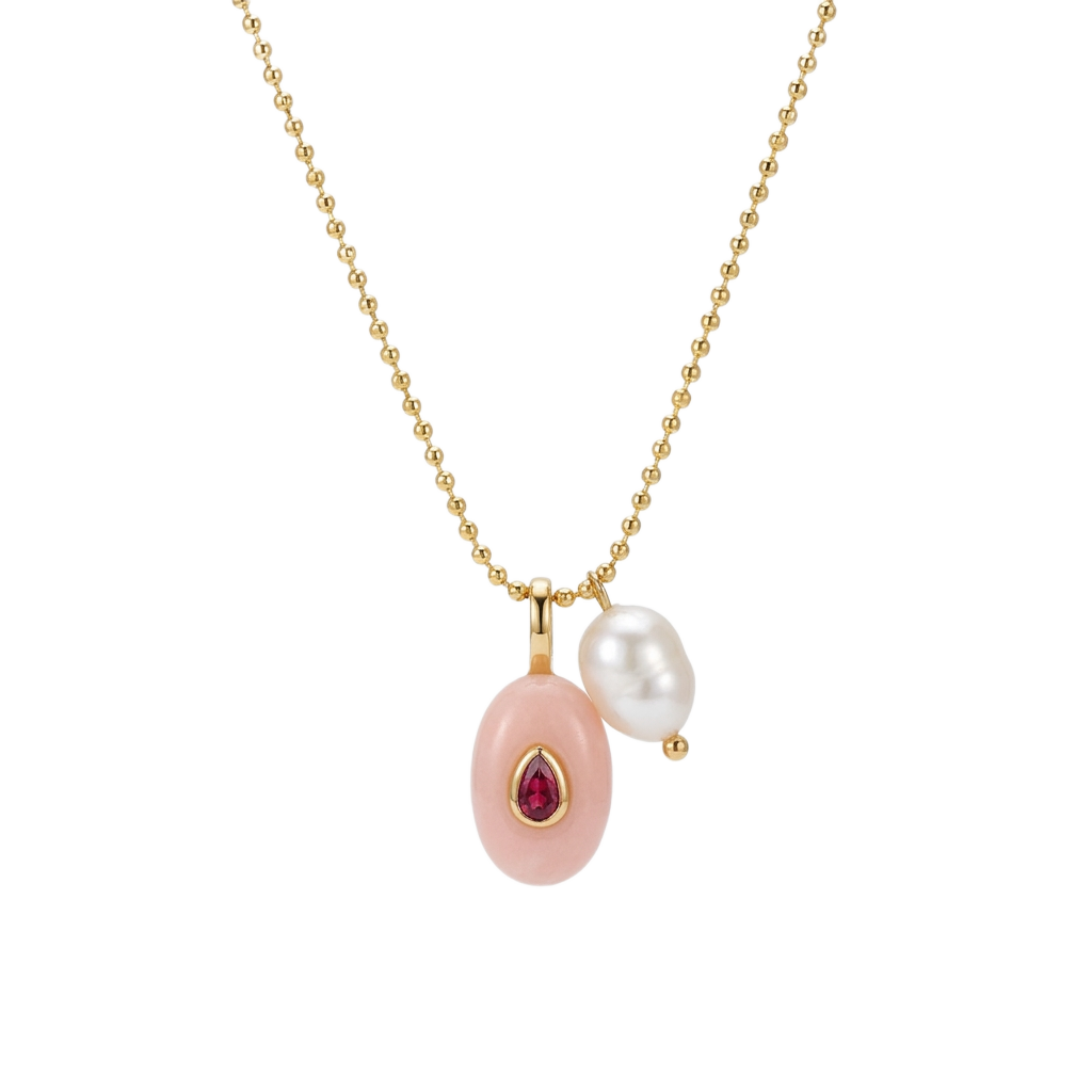 Powder Oval Baroque Kolye