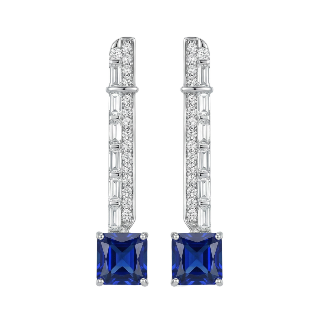 Geometric Ruby Küpe