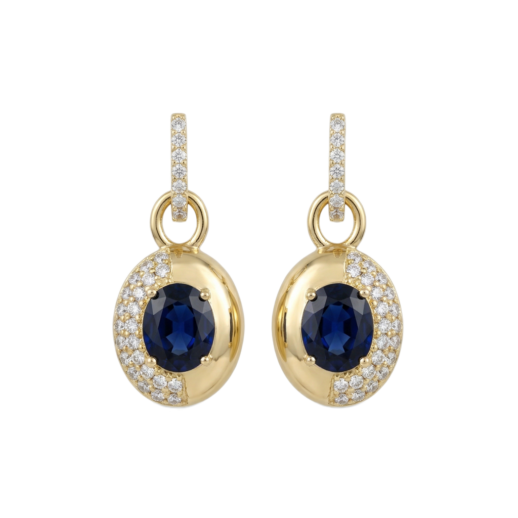 Velvet Garnet Ovals Küpe