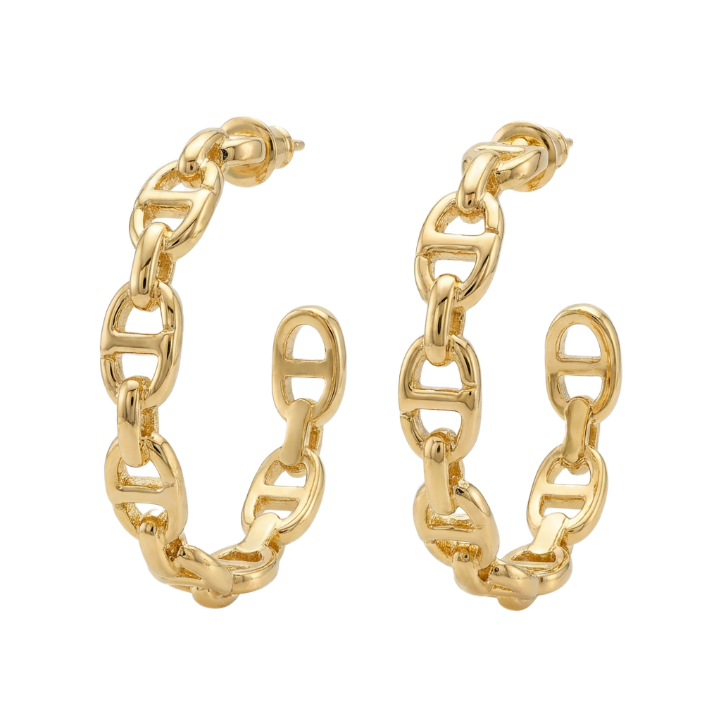 Яркие серьги в виде якоря (импортные, в коробке)