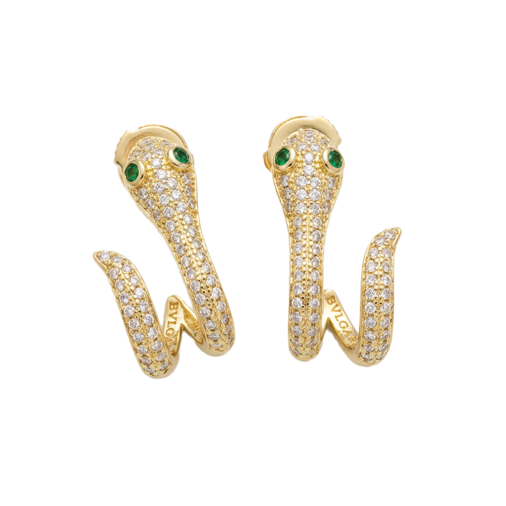 Серьги «Спиральная гадюка» (импортная модель в коробке)