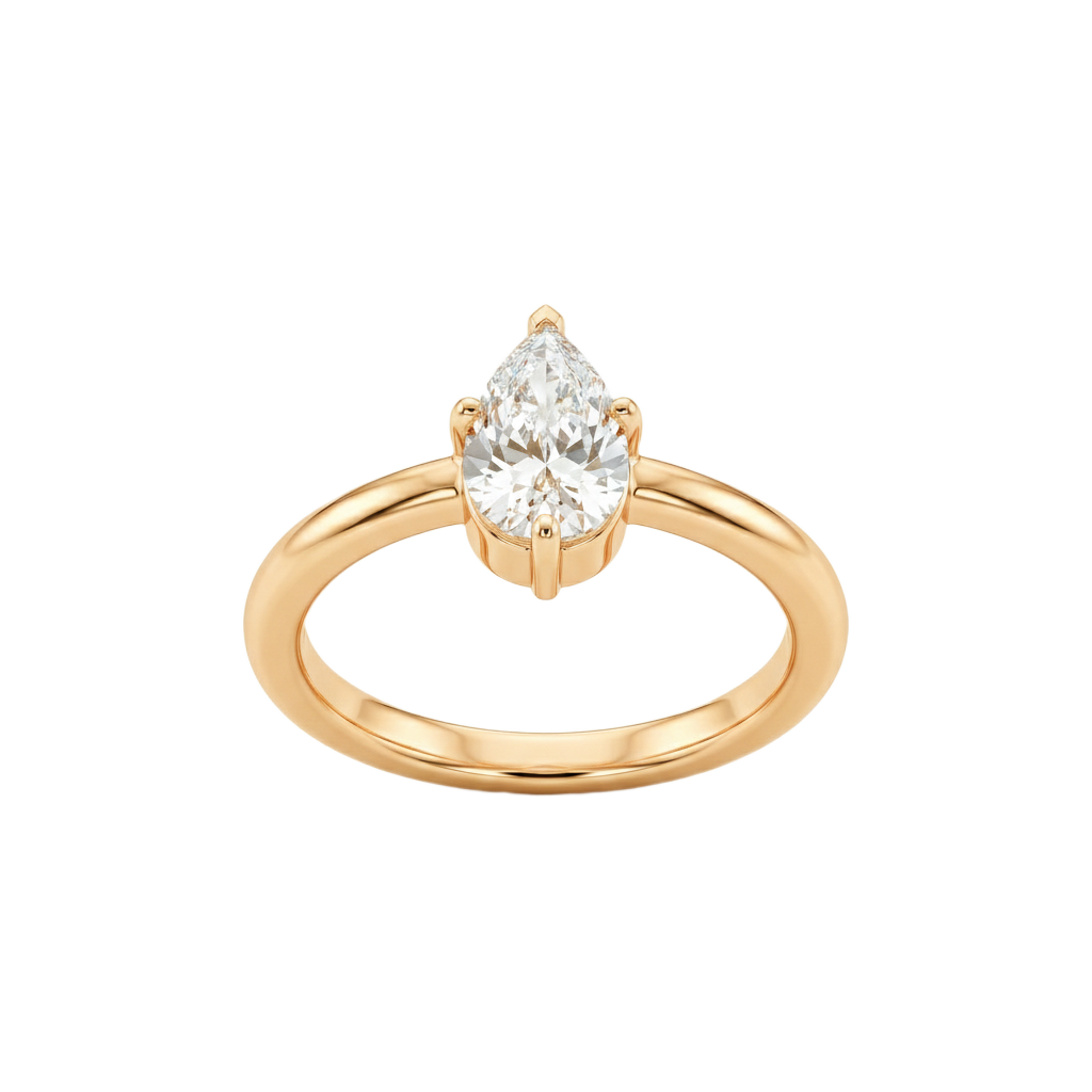 Lumina Tear Solitaire Ring