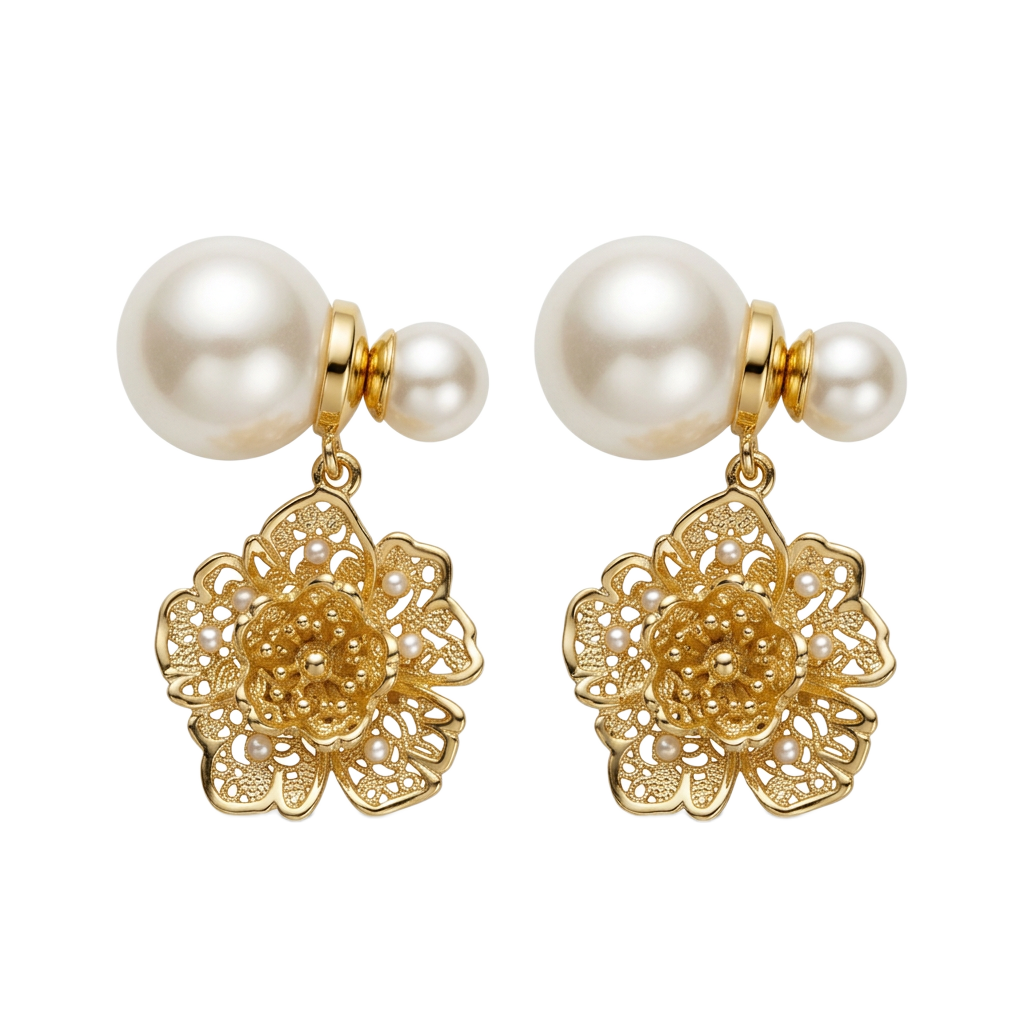 Lace Floral Küpe (İthal Model)