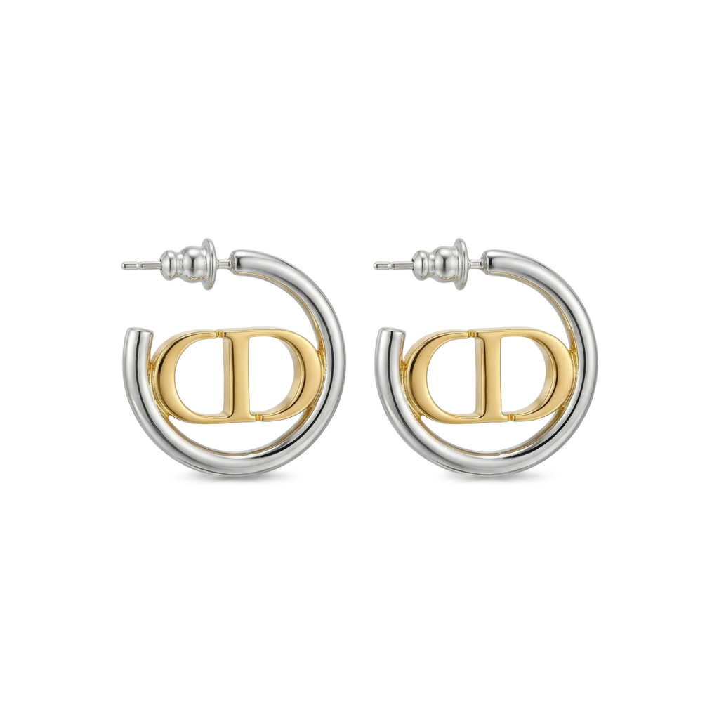 Bicolor Monogram Küpe (İthal Model)