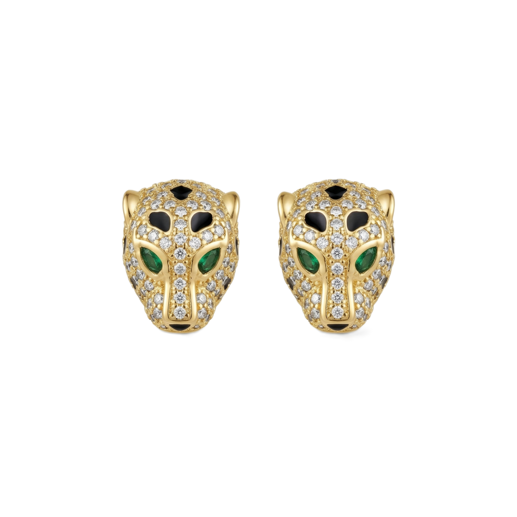 Panthère Emerald Küpe (İthal Model)