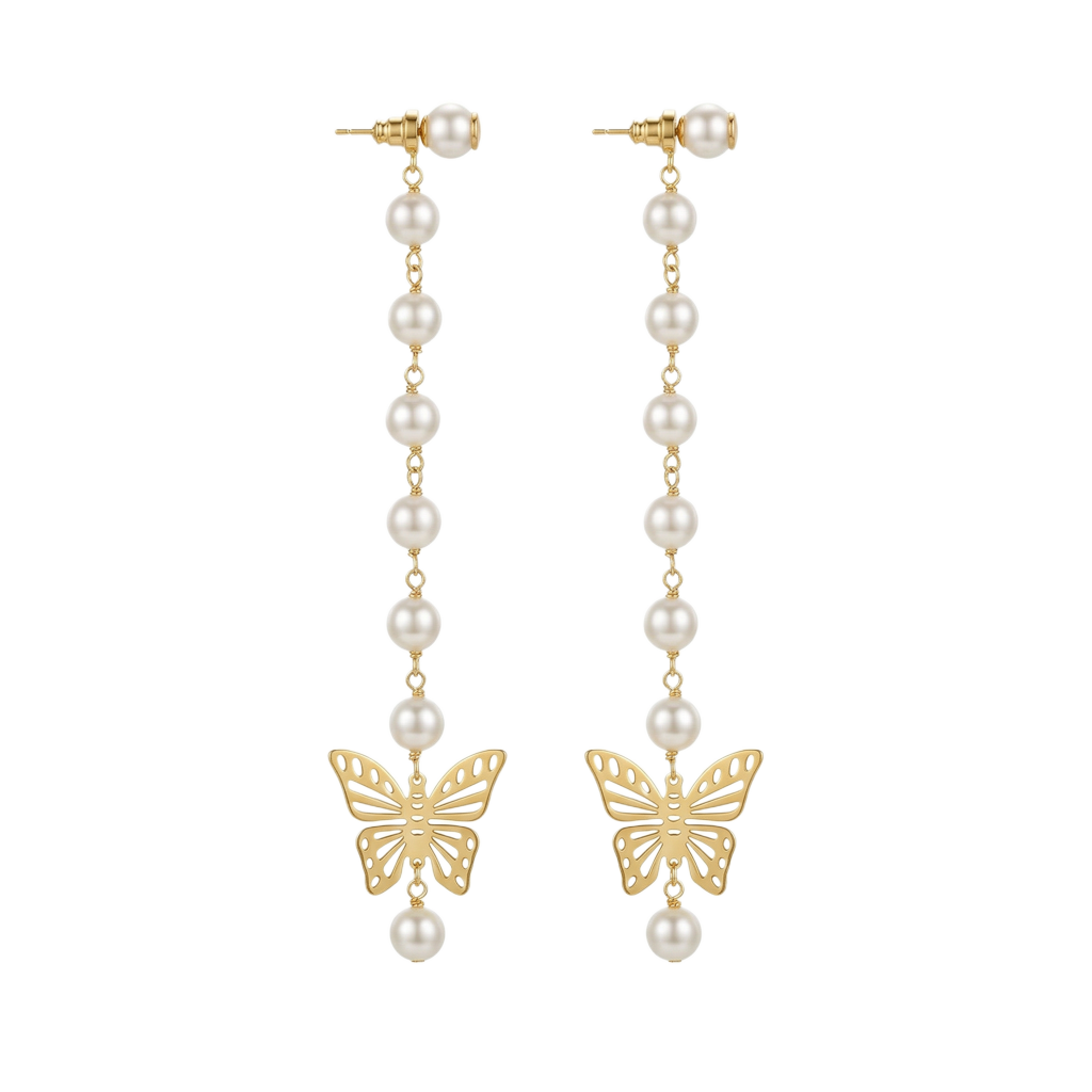 Pearl Butterfly Küpe (İthal Model)