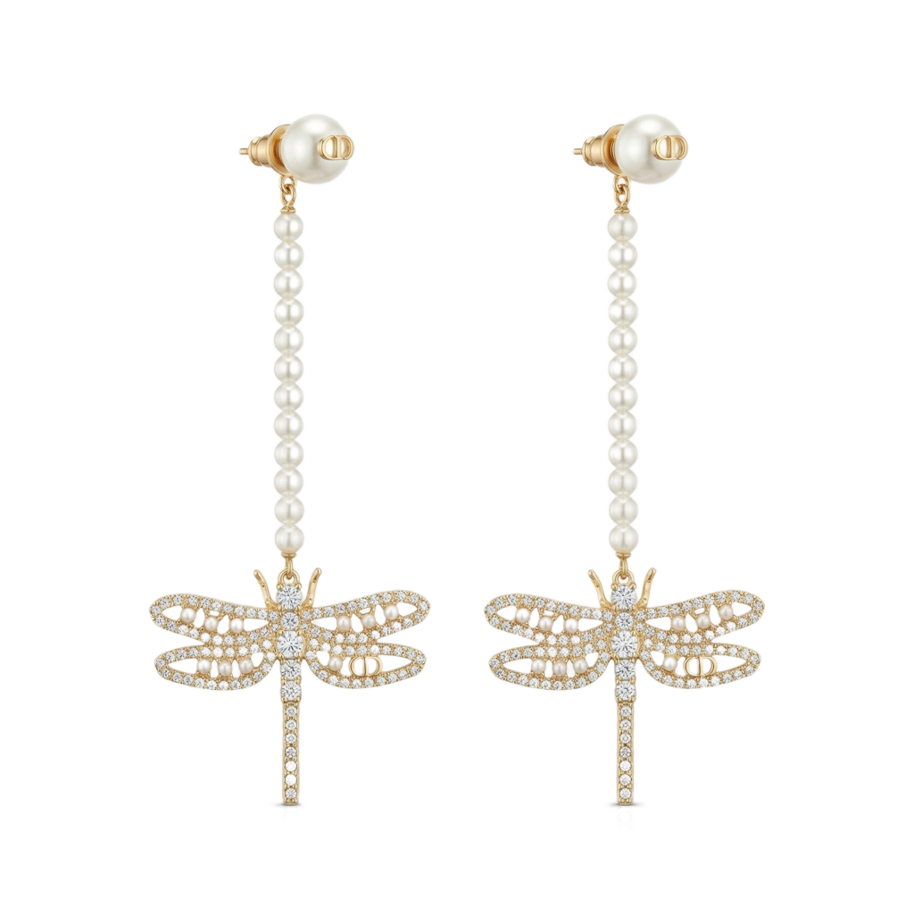 Golden Dragonfly Küpe (İthal Model)