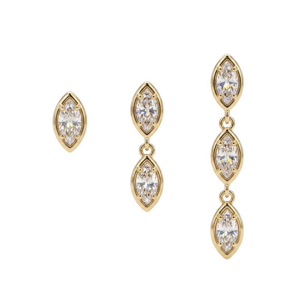Clarus Navette Küpe Set