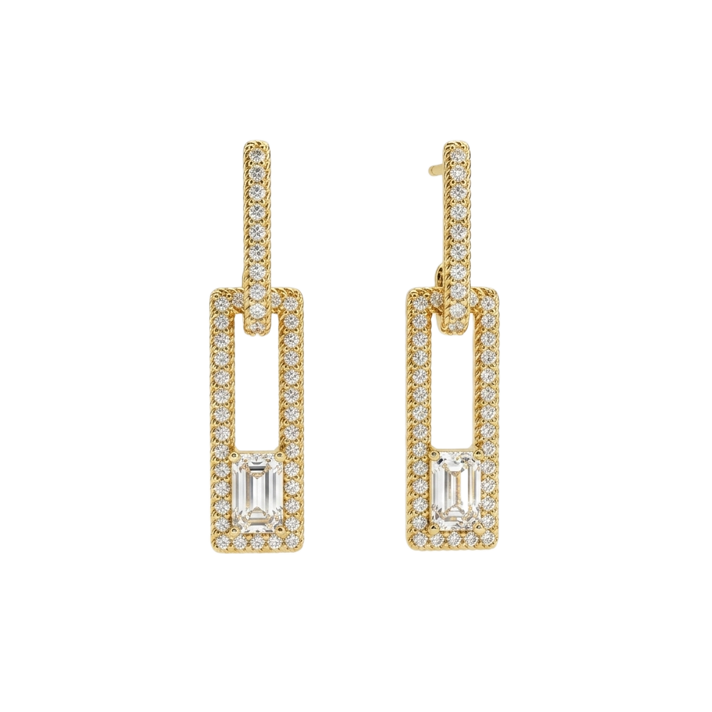 Gilded Rectangular Küpe