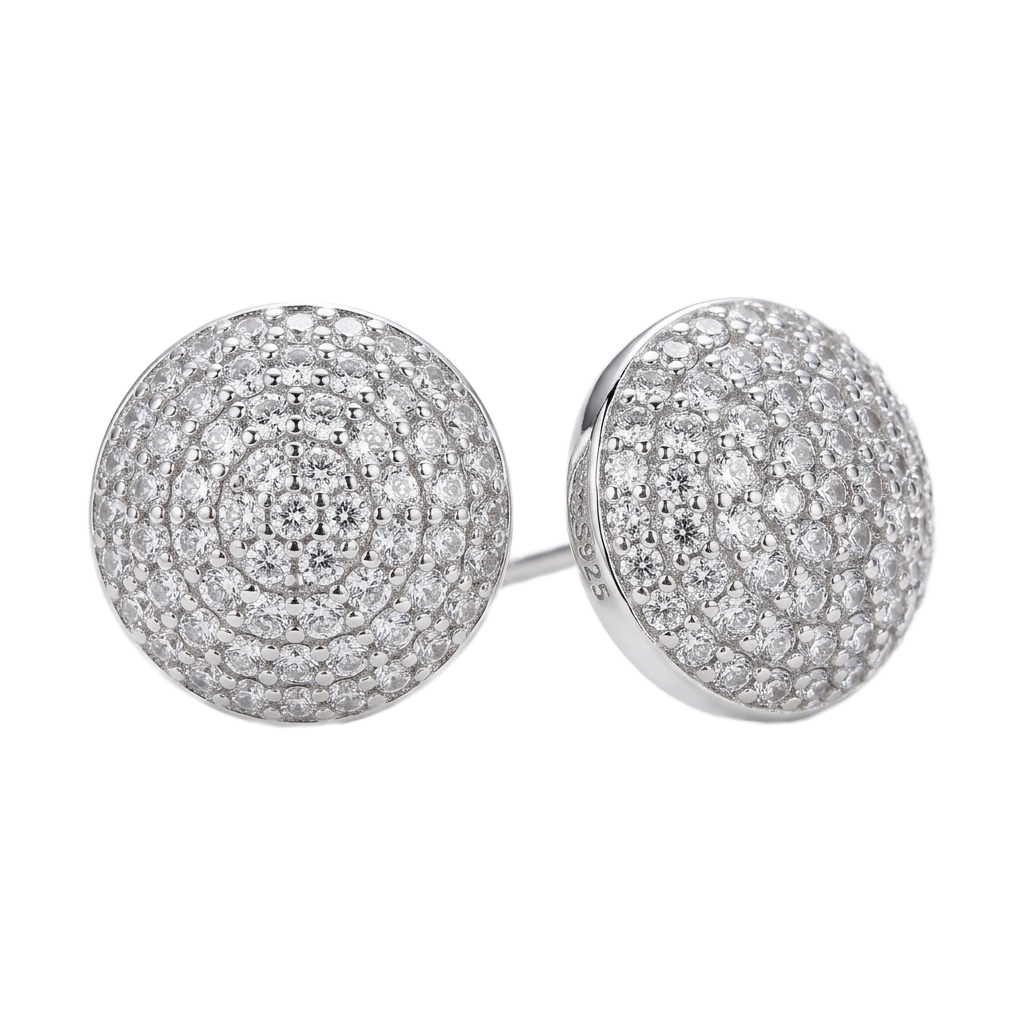 Pavé Button Küpe