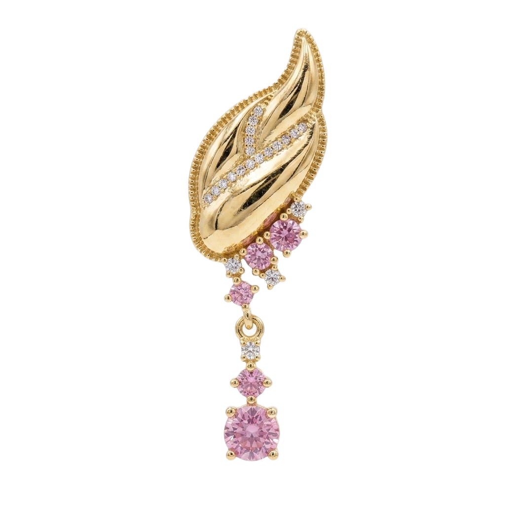 Alata Pink Crystal Küpe