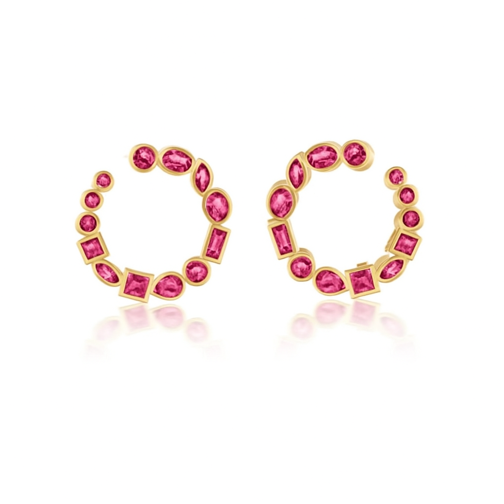 Fuchsia Orbit Küpe - MuffGem