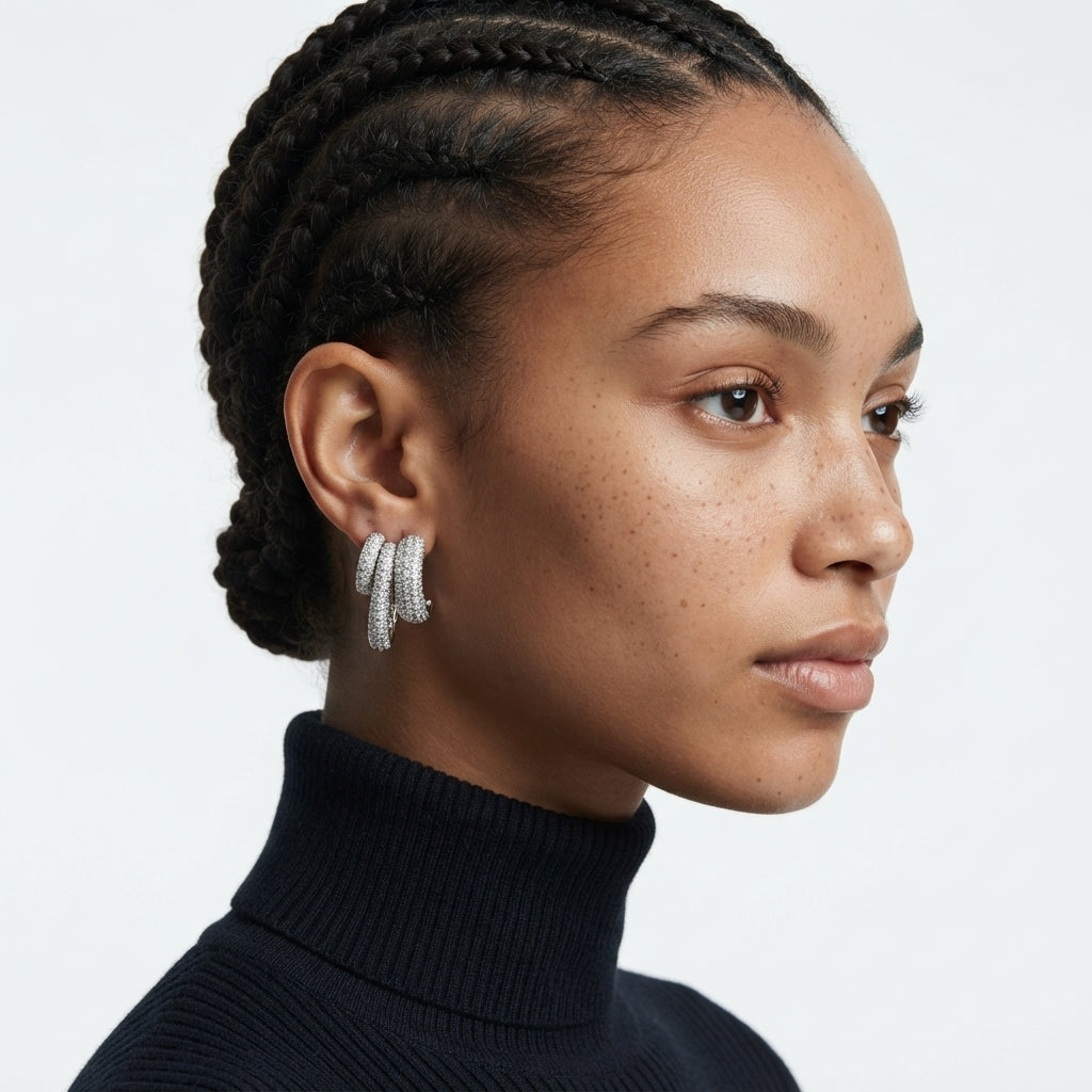 Full-Pavé Tiered Küpe