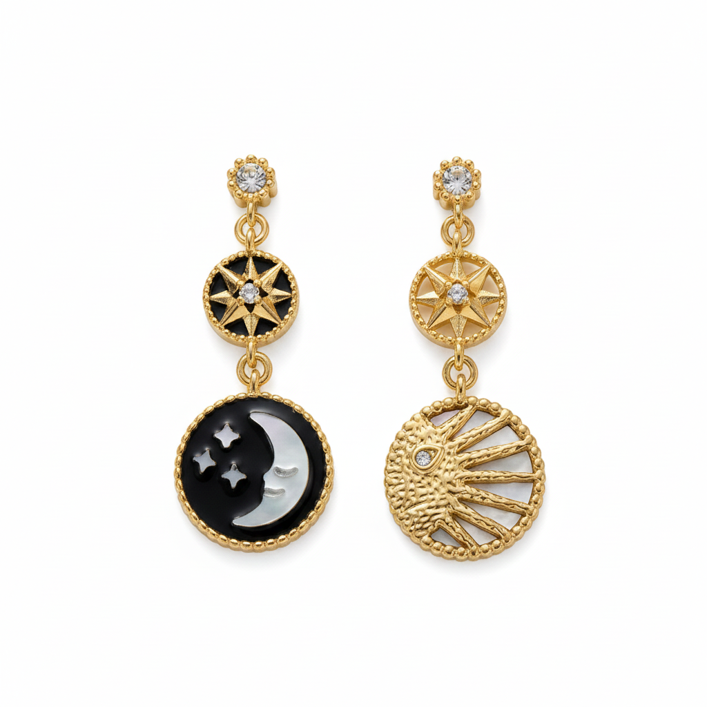 Sol & Luna Earrings (Imported Boxed Model)