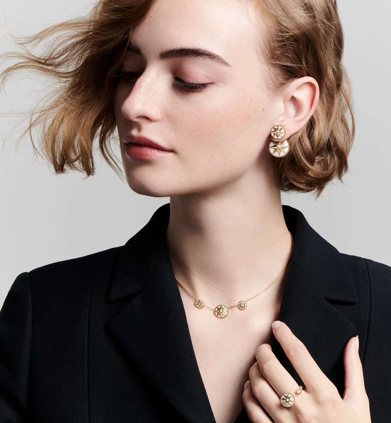 Серьги «Полярная звезда» с перламутровым покрытием (импортные, в коробке)