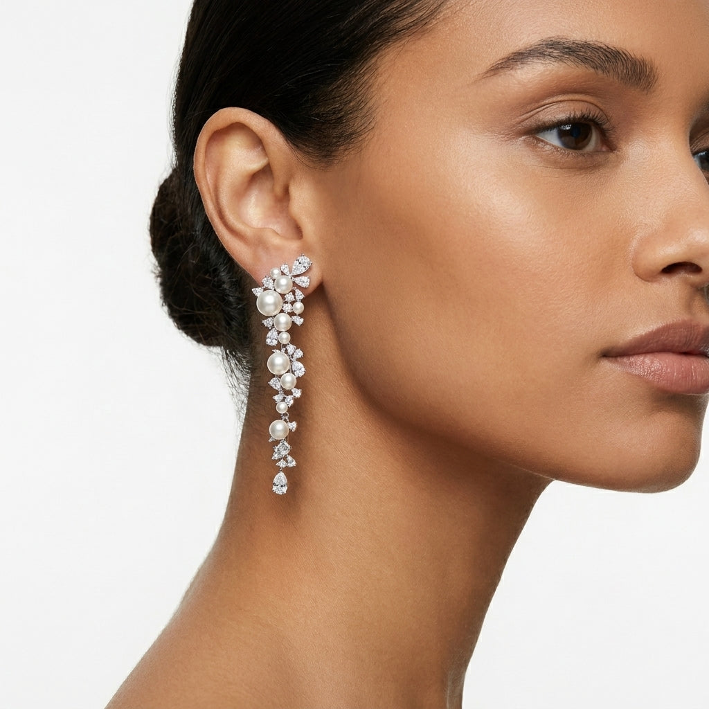 Pearlescent Cascade Earrings