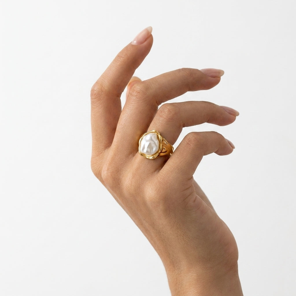 Baroque Keshi Signet Yüzük