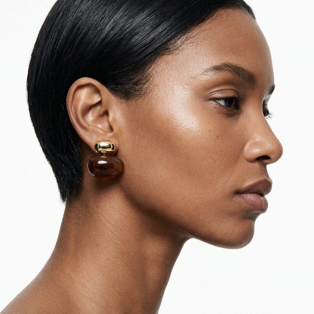 Sculptural Mocha Küpe