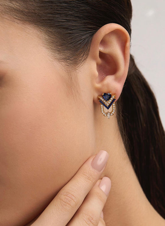 Imperial V-Crown Studs Küpe - MuffGem