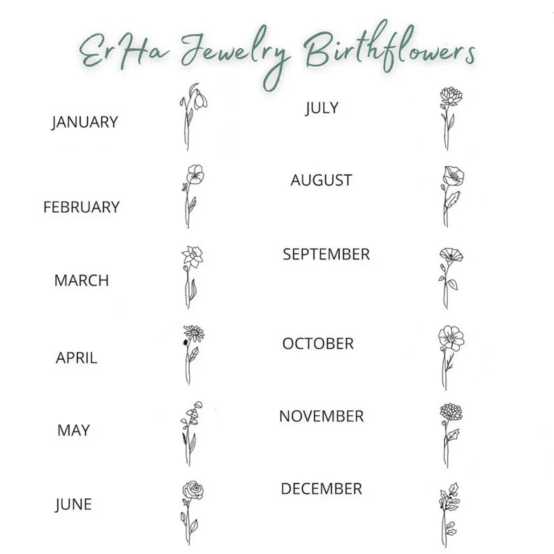 FloraAura Birth Flower Name Necklace