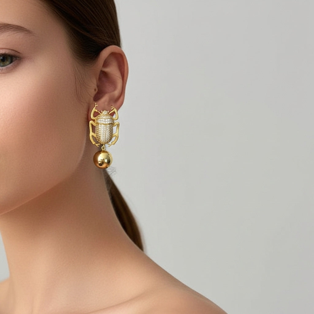 Scarabée Doré Küpe