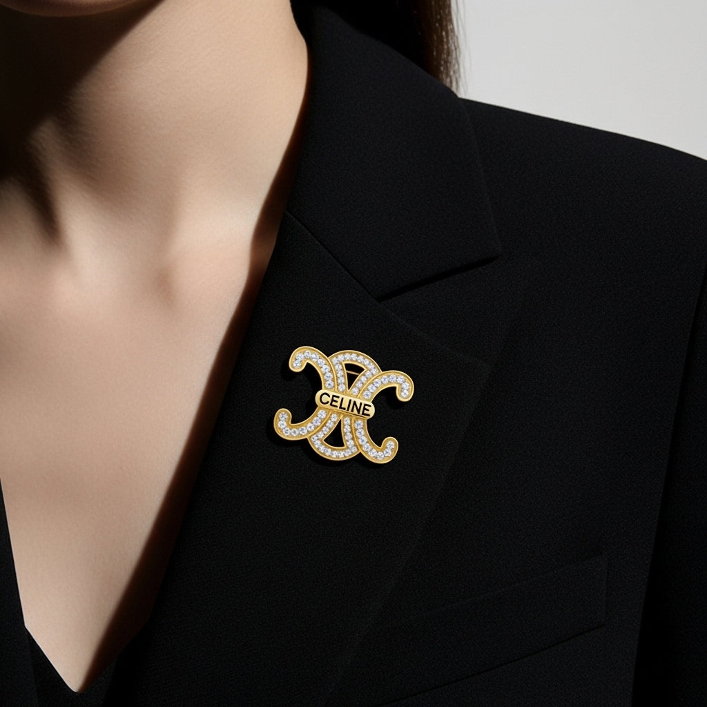 Pavé Bar Brooch (Imported Model)