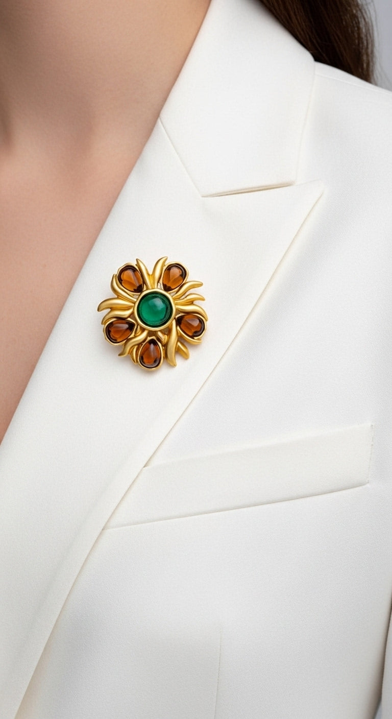 Golden Emberflower Broş (İthal Kutulu Model)