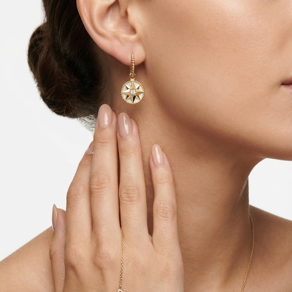 Серьги «Путеводный свет» (импортные, в коробке)