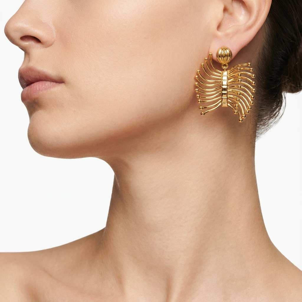 Серьги-бесконечность в виде линейного силуэта (импортная модель)