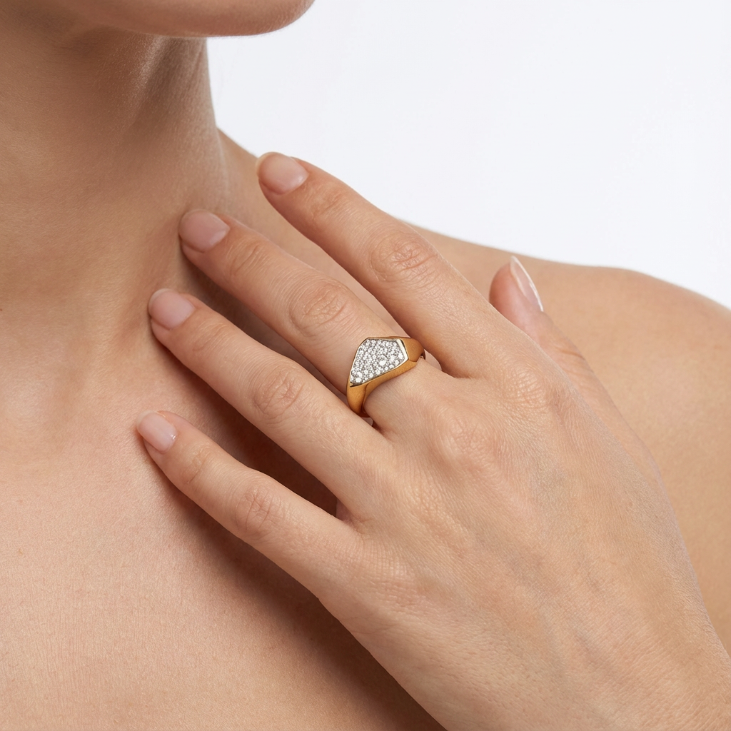 Geometric Shield Yüzük
